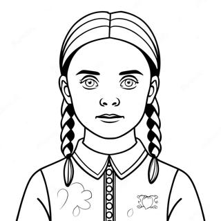 Pagina Para Colorir Da Wednesday Addams Sinistra 93613 32993