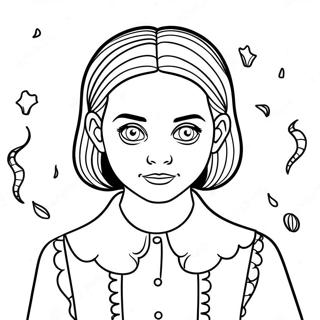 Pagina Para Colorir Da Wednesday Addams Sinistra 93613 32996