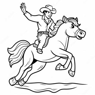 Pagina Para Colorir De Cowboy Montando Um Cavalo Selvagem 93714-33065