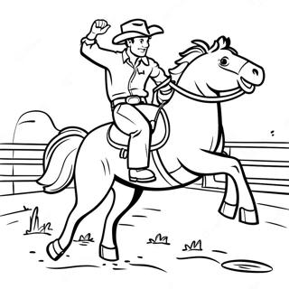 Pagina Para Colorir De Cowboy Montando Um Cavalo Selvagem 93714-33066