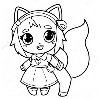 Garota Lobo Gacha Life Páginas Para Colorir