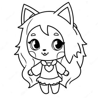 Pagina Para Colorir Garota Lobo Gacha Life Fofa 93790-33126