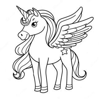 Unicornio Com Asas Coloridas Para Colorir 93893-33202