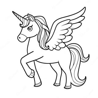 Unicornio Com Asas Coloridas Para Colorir 93893-33203