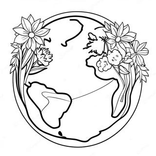 Pagina Para Colorir Da Terra Bonita Com Arvores E Flores 9392-1310