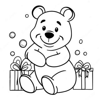 Pagina Para Colorir De Winnie The Pooh Festivo Com Presentes 94022 33307