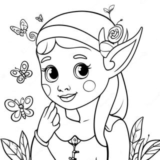 Pagina Para Colorir Elfo Realista Fantastico Com Borboleta 94207-33460