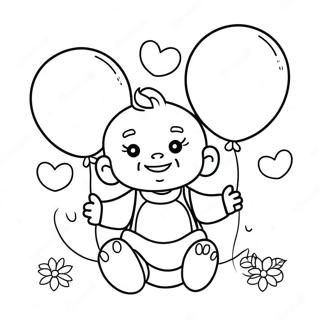 Pagina Para Colorir De Bebe Feliz Com Baloes 94284 33592