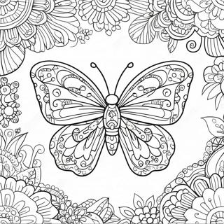 Pagina Para Colorir De Borboleta Elegante Com Padroes Intrincados 94357-33640