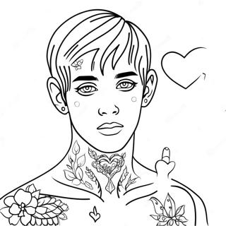 Pagina Para Colorir De Lil Peep Com Tatuagem De Coracao 94409 33819
