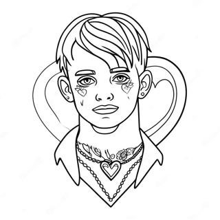 Pagina Para Colorir De Lil Peep Com Tatuagem De Coracao 94409 33820