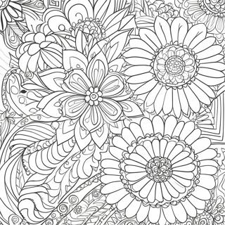 Paginas Para Colorir De Padroes De Flores Relaxantes Detalhados 94516-33754