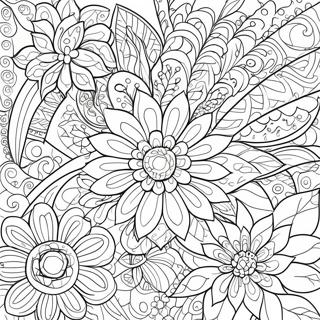 Paginas Para Colorir De Padroes De Flores Relaxantes Detalhados 94516-33755