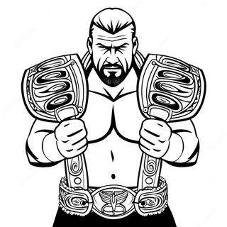 Pagina Para Colorir Do Epico Triple H Segurando Dois Cintos 94541-33911
