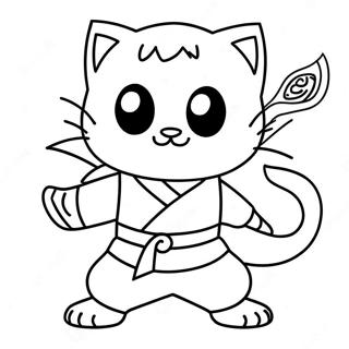 Gato Ninja Páginas Para Colorir