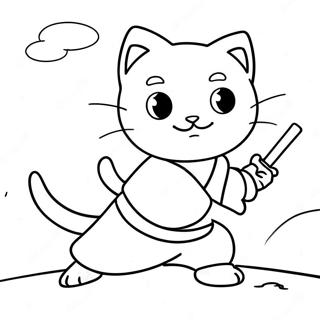 Desenho Para Colorir Do Gato Ninja Brincalhao 95462-34623
