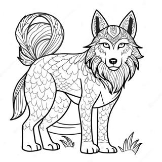 Pagina Para Colorir Do Lobo Therian Majestoso 95590-34726
