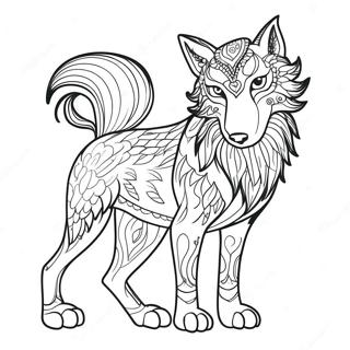 Pagina Para Colorir Do Lobo Therian Majestoso 95590-34728