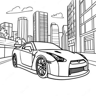 Pagina Para Colorir Do Gtr Em Uma Paisagem Urbana 95694-34851