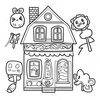 Casa De Boneca De Papel Toca Boca Páginas Para Colorir