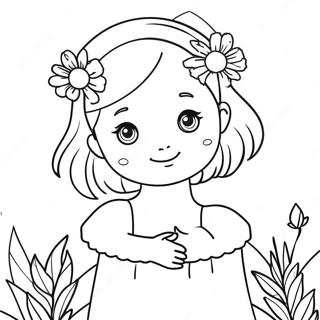 Megan Fofa Com Flores Pagina Para Colorir 95973-35057