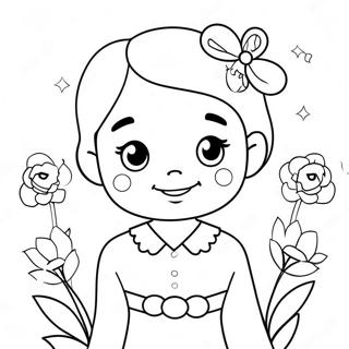 Megan Fofa Com Flores Pagina Para Colorir 95973-35058