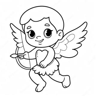 Desenho Para Colorir Do Cupido Fofo Com Flechas De Coracao 95999-35077