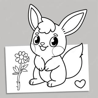 Pagina Para Colorir De Eevee Charmoso Com Cartas De Amor 96157 35205