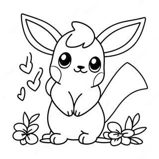 Pagina Para Colorir De Eevee Charmoso Com Cartas De Amor 96157 35207