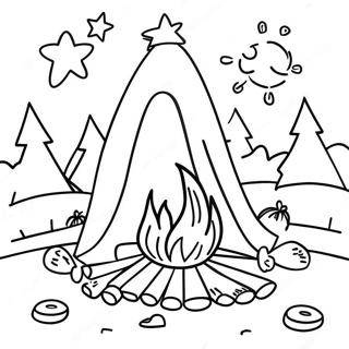 Pagina Para Colorir De Fogueira Aconchegante Sob As Estrelas 96181-35219