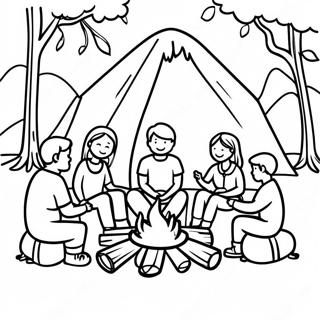 Pagina Para Colorir De Reuniao Familiar Em Torno Da Fogueira 96182 35222
