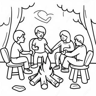 Pagina Para Colorir De Reuniao Familiar Em Torno Da Fogueira 96182 35224
