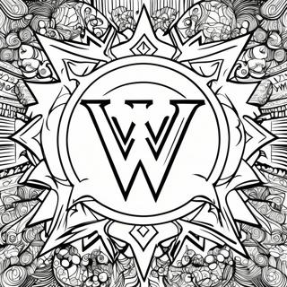 Pagina Para Colorir Complexa Em Escala De Cinza Do Logo Da Wwe 96312-35322