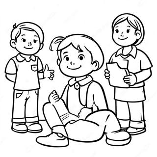 Pagina Para Colorir De Criancas Respeitosas Ouvindo 96365 35367