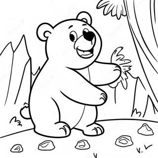 Pagina Para Colorir De Grizzy O Urso Brincando Com Os Lemmings 96388-35377