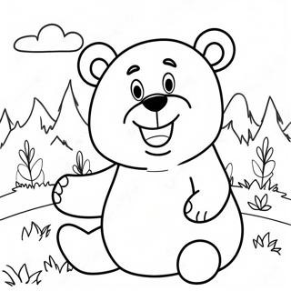 Pagina Para Colorir De Grizzy O Urso Com Um Grande Sorriso 96391 35390