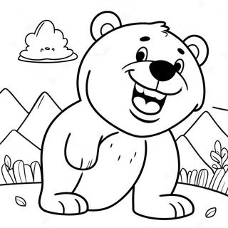 Pagina Para Colorir De Grizzy O Urso Com Um Grande Sorriso 96391 35392