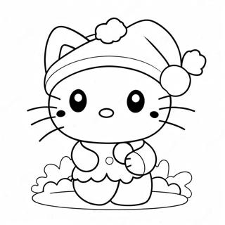 Pagina Para Colorir Da Hello Kitty Com Um Chapeu De Papai Noel 96568-35517