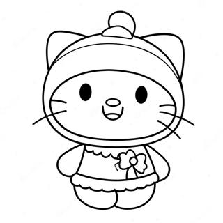 Pagina Para Colorir Da Hello Kitty Com Um Chapeu De Papai Noel 96568-35518