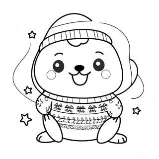 Natal Sanrio Páginas para Colorir