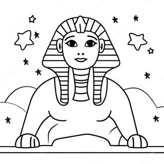 Pagina Para Colorir Da Esfinge Sob O Ceu Estrelado 96698-35622