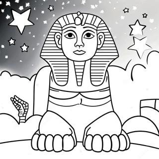 Pagina Para Colorir Da Esfinge Sob O Ceu Estrelado 96698-35623