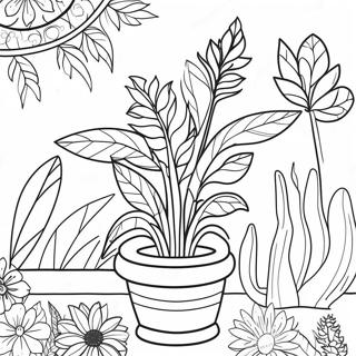 Pagina Para Colorir Com Tema De Plantas Para Adultos 97466-36377