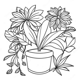 Pagina Para Colorir Com Tema De Plantas Para Adultos 97466-36379