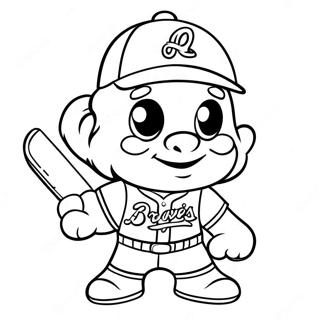 Pagina Para Colorir Do Mascote Fofo Do Atlanta Braves 97492-36401