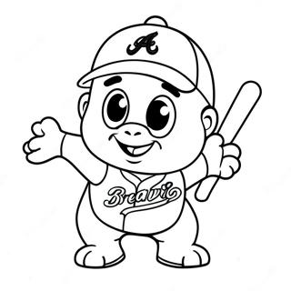 Pagina Para Colorir Do Mascote Fofo Do Atlanta Braves 97492-36402