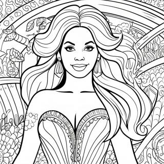 Pagina Para Colorir Beyonce Com Vestido Brilhante 97674 36545