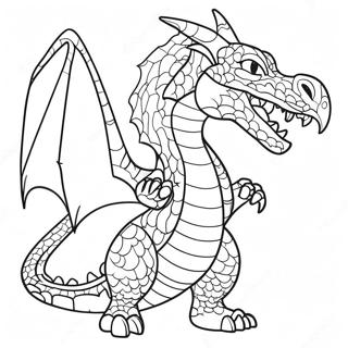 Pagina Para Colorir Dragao Feroz Rugindo 98215-37107