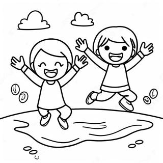 Pagina Para Colorir De Criancas Felizes Pulando Em Pocas 98293-37165