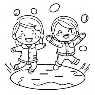 Pagina Para Colorir De Criancas Felizes Pulando Em Pocas 98293-37167